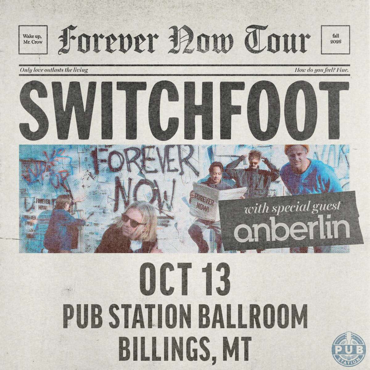 Switchfoot with special guest Anberlin – Forever Now Tour